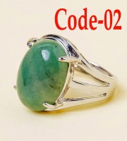 ভিনটেজ সবুজ জেড পান্না রত্নপাথরের আংটি - 02